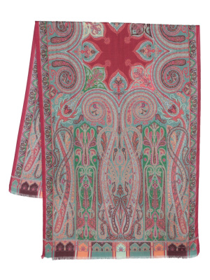 

Graphic-print cashmere-silk scarf, ETRO Graphic-print cashmere-silk scarf