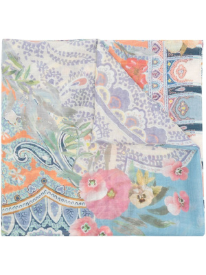 

Floral-paisley print shawl scarf, ETRO Floral-paisley print shawl scarf