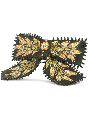 

Leaf-embroidery bow hair clip, ETRO Leaf-embroidery bow hair clip