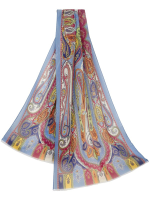 

Graphic-print silk scarf, ETRO Graphic-print silk scarf