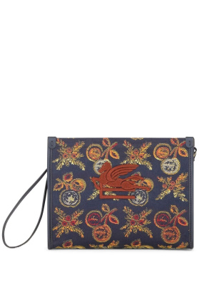 

Logo-embroidered jacquard beauty case, ETRO Logo-embroidered jacquard beauty case