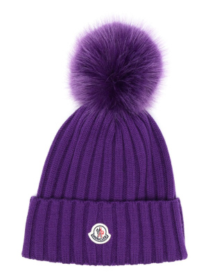 

Pompom-detail knitted beanie, Moncler Pompom-detail knitted beanie