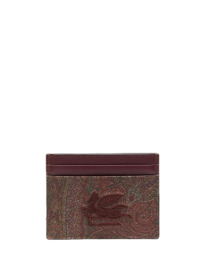 

Logo-embroidered patterned-jacquard wallet, ETRO Logo-embroidered patterned-jacquard wallet