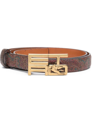 

Paisley-print logo-buckle belts, ETRO Paisley-print logo-buckle belts