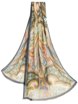 

Paisley-print frayed modal scarf, ETRO Paisley-print frayed modal scarf