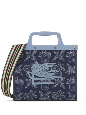 

Logo-embroidered jacquard tote bag, ETRO Logo-embroidered jacquard tote bag