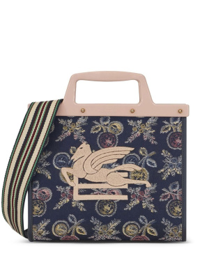 

Logo-embroidered jacquard tote bag, ETRO Logo-embroidered jacquard tote bag