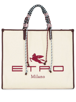 

Logo-embroidered tote bag, ETRO Logo-embroidered tote bag