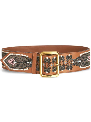 

Embroidered buckle-fastening belt, ETRO Embroidered buckle-fastening belt