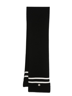 

Striped-edge wool-blend scarf, Moncler Striped-edge wool-blend scarf
