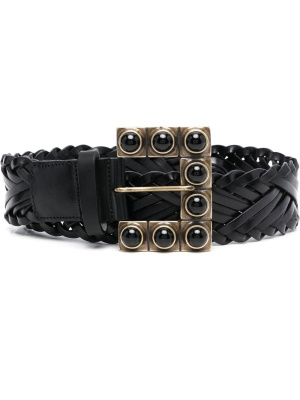 

Interwoven leather buckle belt, ETRO Interwoven leather buckle belt