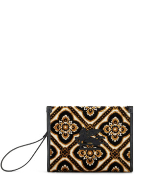 

Logo-embroidered jacquard makeup bag, ETRO Logo-embroidered jacquard makeup bag