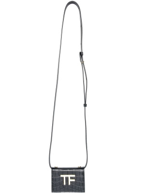 

Croc-embossed shoulder-strap cardholder, TOM FORD Croc-embossed shoulder-strap cardholder
