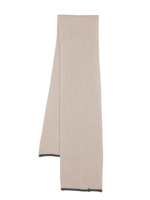 

Ribbed-knit cashmere scarf, Brunello Cucinelli Ribbed-knit cashmere scarf