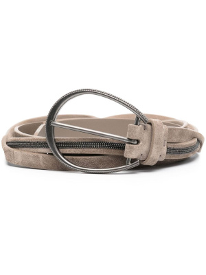 

Beaded twist leather belt, Brunello Cucinelli Beaded twist leather belt
