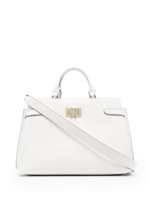 

Flip-lock leather tote bag, Furla Flip-lock leather tote bag
