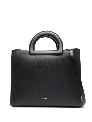 

Logo-lettering leather tote bag, Furla Logo-lettering leather tote bag