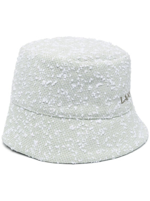 

Logo-embroidered tweed bucket hat, Lanvin Logo-embroidered tweed bucket hat