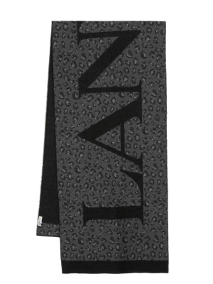 

Intarsia-knit logo scarf, Lanvin Intarsia-knit logo scarf