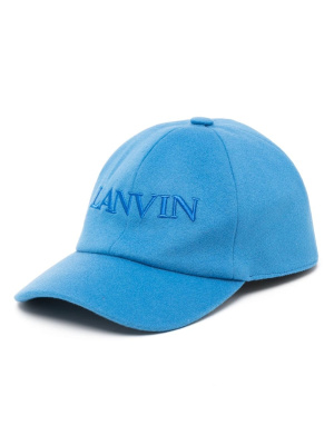 

Logo-embroidered wool-cashmere cap, Lanvin Logo-embroidered wool-cashmere cap