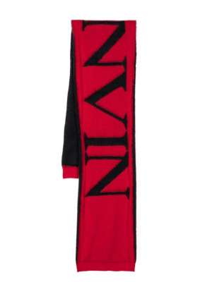 

Brushed intarsia-knit scarf, Lanvin Brushed intarsia-knit scarf