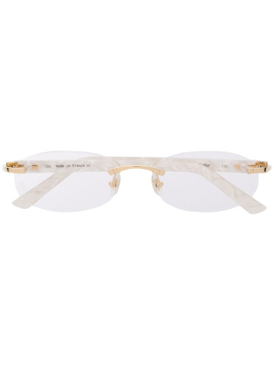 

C Décor rimless oval-frame glasses, Cartier Eyewear C Décor rimless oval-frame glasses