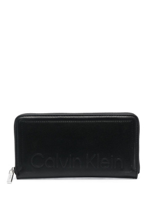 

Debossed-logo zip-up purse, Calvin Klein Debossed-logo zip-up purse