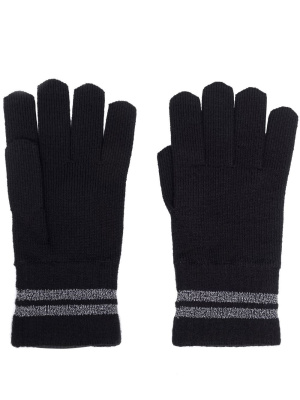 

Metallic-stripe merino-knit gloves, Canada Goose Metallic-stripe merino-knit gloves