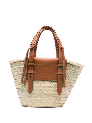 

Logo-debossed raffia tote bag, Tod's Logo-debossed raffia tote bag