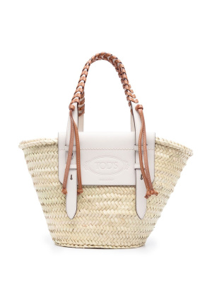 

Logo-debossed raffia tote bag, Tod's Logo-debossed raffia tote bag