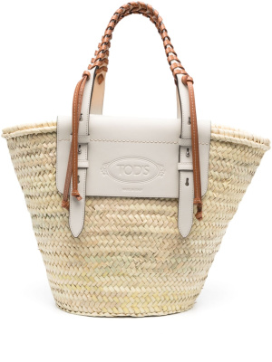 

Logo-stamp woven tote, Tod's Logo-stamp woven tote