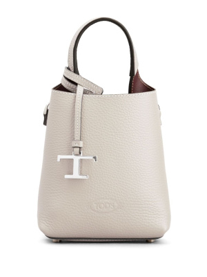 

Mini logo-pendant leather bag, Tod's Mini logo-pendant leather bag