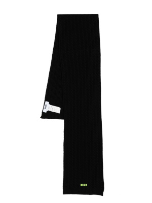 

Embroidered logo cable knit scarf, MSGM Embroidered logo cable knit scarf