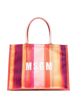 

All-over artist stripe print tote bag, MSGM All-over artist stripe print tote bag