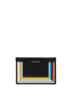 

Stripe-detail leather cardholder, Paul Smith Stripe-detail leather cardholder