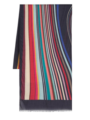 

Wave-print frayed scarf, Paul Smith Wave-print frayed scarf
