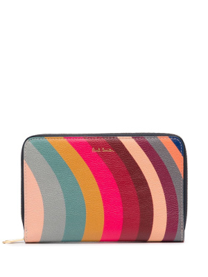 

Wave-striped zipped purse, Paul Smith Wave-striped zipped purse