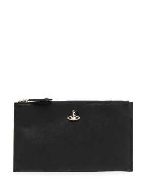 

Orb-plaque saffiano leather clutch, Vivienne Westwood Orb-plaque saffiano leather clutch