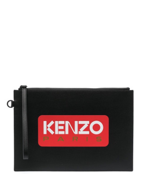 

Logo leather clutch bag, Kenzo Logo leather clutch bag