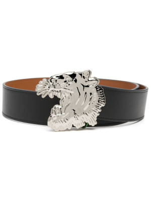 

Tiger-buckle leather belt, Kenzo Tiger-buckle leather belt