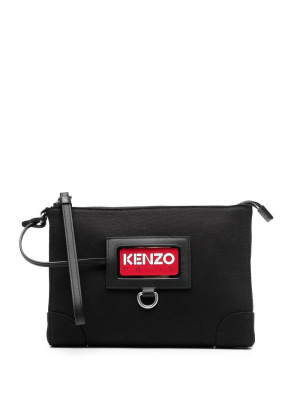 

Logo-patch clutch bag, Kenzo Logo-patch clutch bag