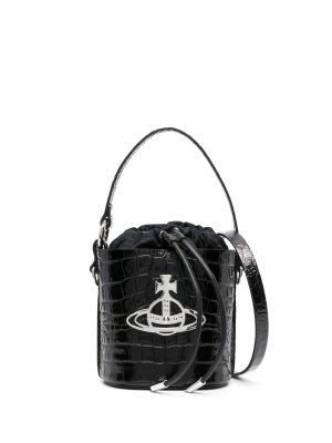 

Logo-plaque leather bucket bag, Vivienne Westwood Logo-plaque leather bucket bag
