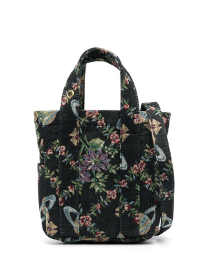 

Orb floral-embroidery tote bag, Vivienne Westwood Orb floral-embroidery tote bag