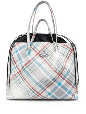 

Tina Madras-check tote bag, Vivienne Westwood Tina Madras-check tote bag
