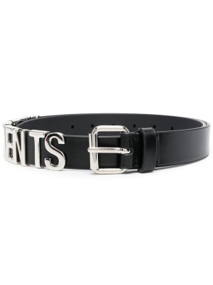 

Iconic logo-lettering leather belt, VETEMENTS Iconic logo-lettering leather belt