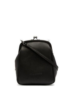 

Logo-embossed leather shoulder bag, Discord Yohji Yamamoto Logo-embossed leather shoulder bag