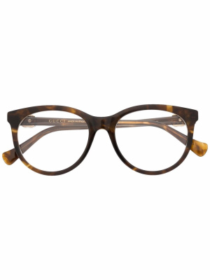 

Tortoise round-frame glasses, Gucci Eyewear Tortoise round-frame glasses