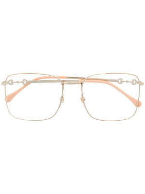 

Horsebit detail square-frame glasses, Gucci Eyewear Horsebit detail square-frame glasses