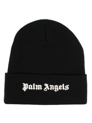 

Logo-embroidered wool beanie, Palm Angels Logo-embroidered wool beanie