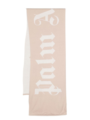 

Logo-jacquard wool-blend scarf, Palm Angels Logo-jacquard wool-blend scarf